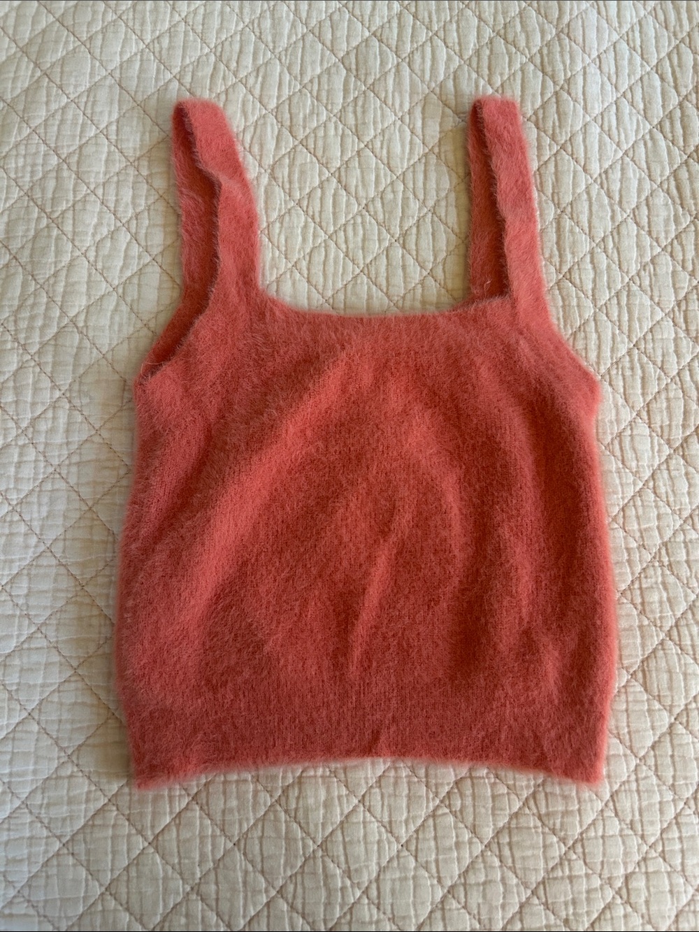 Fuzzy Coral Knit Tank Top